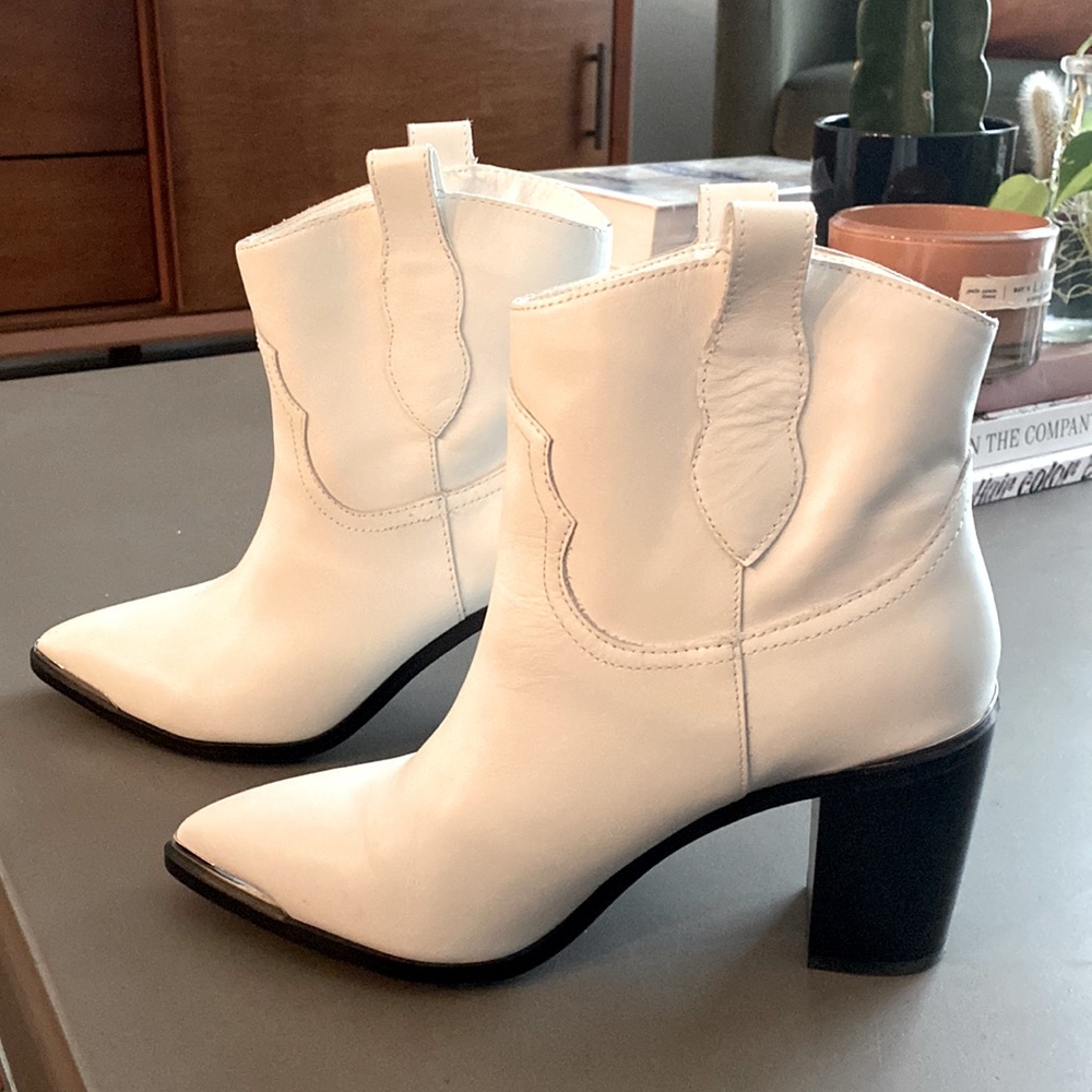 Never worn white cowboy booties